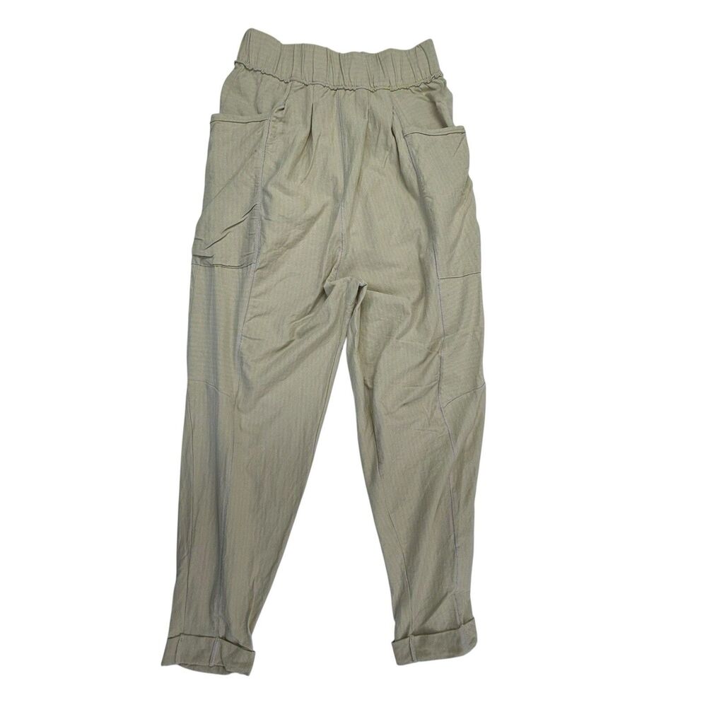 Free People Just Be Chill Jogger Cargo Pant S Yellow Tan Striped Knit Bogo Yoga
